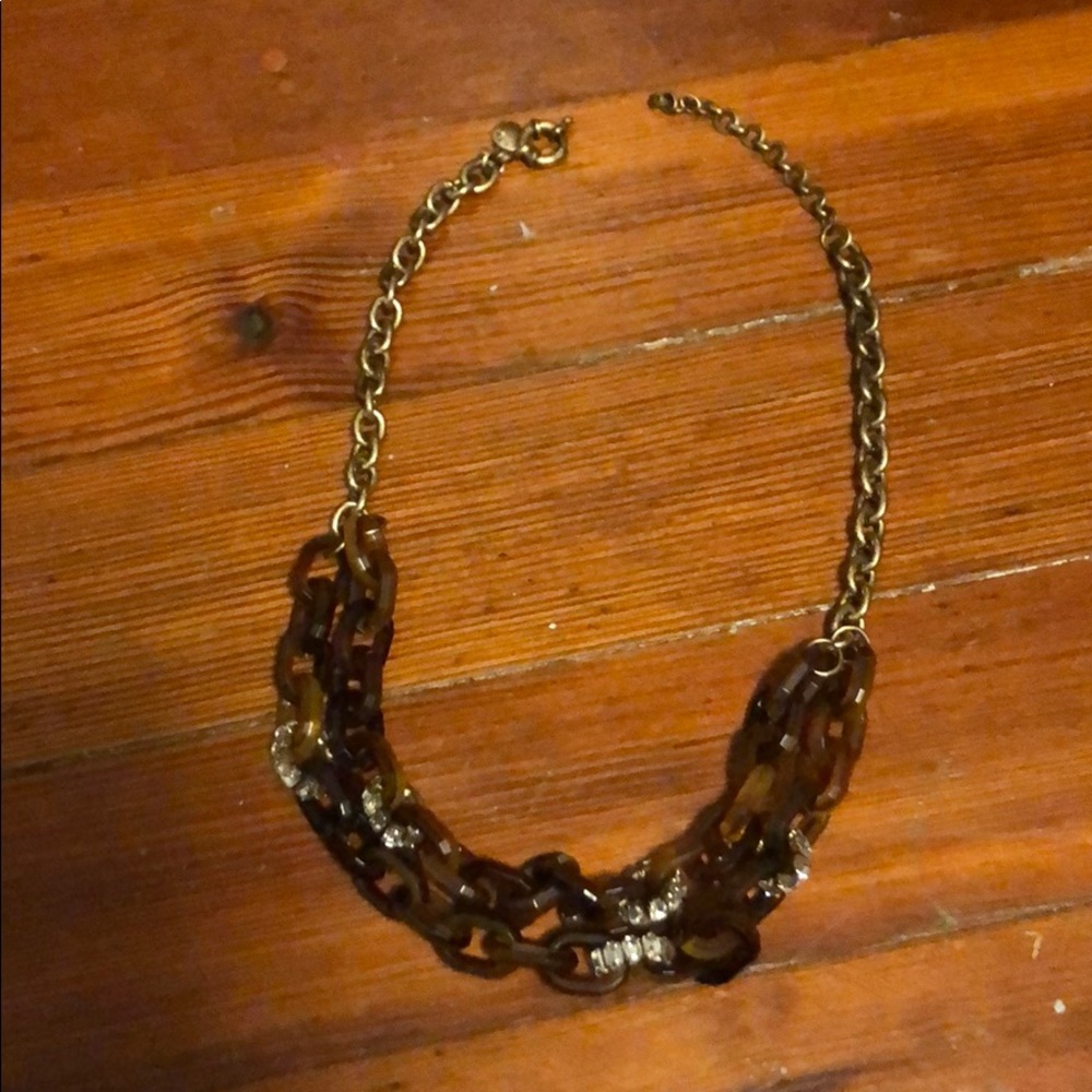 J.Crew Tortoise link statement necklace